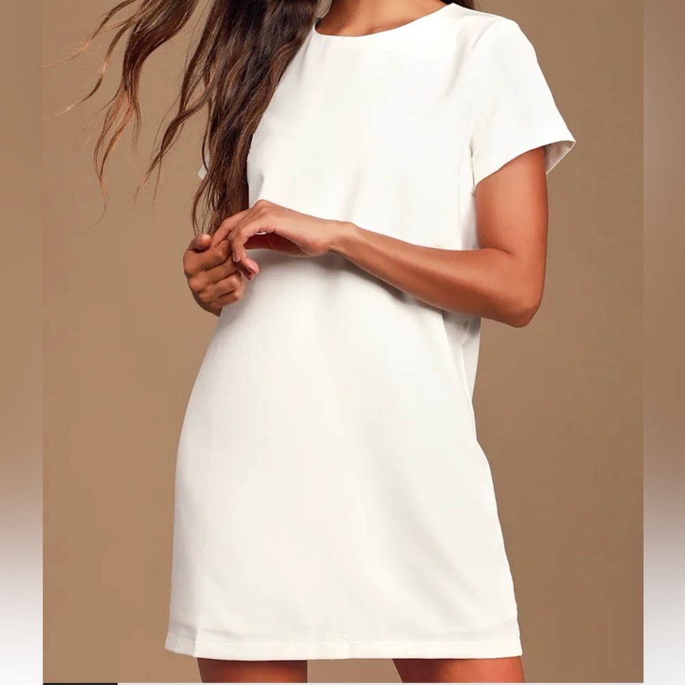 NWT Lulu's Shift & Shout Lined Ivory Shift Mini Dress Womens Size XL - Picture 13 of 13
